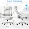 Big and Tall Office Chair 400lb Wide Seat, High Back Leather Executive Office Chair with Flip-up Arms, Ergonomic Desk Chairs 6