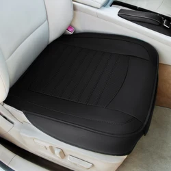 Premium PU Leather Car Seat Protector Cushion - Anti - Slip Universal Cover (BLACK front 1 PC)