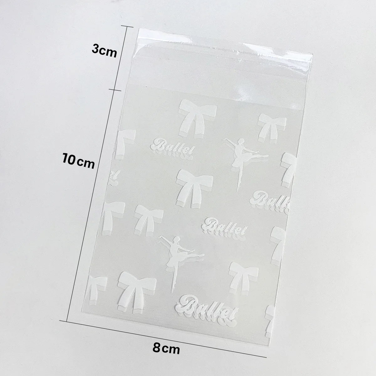 50Pcs INS Ballet Photocard Protector Cute Bowknot Print Self-adhesive Opp Bags Card Sleeve Gift Packaging Self Sealing Bag 6