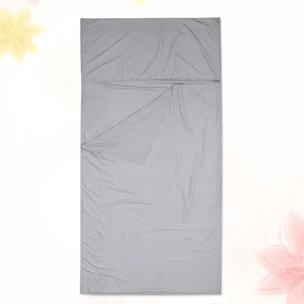 Sleeping Bag Liner Adult Portable Hotel Sheet Sleeping Bag Lightweight Sleep Sack for Camping Travel (Gray)