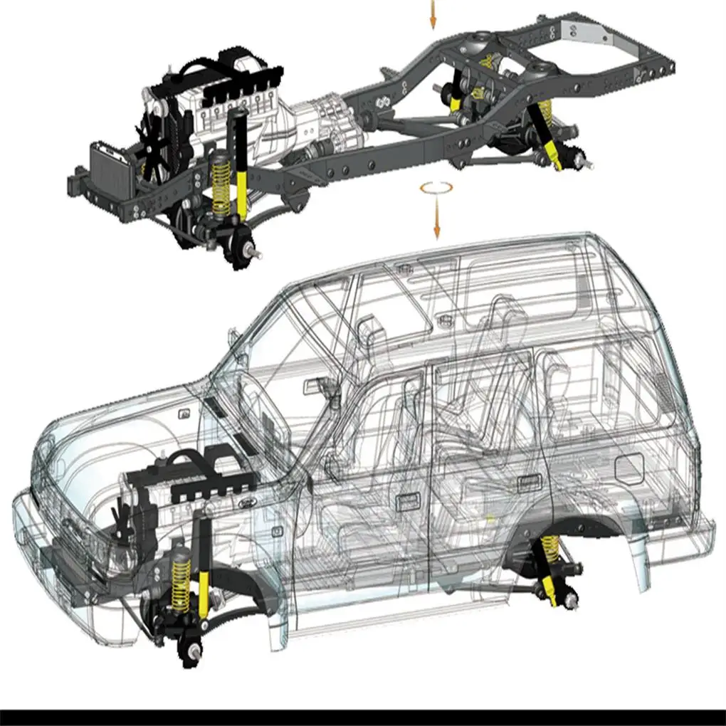 Shell Car Framework For RCRUN 1/10 LC80 Car shell Car frame RCRUN RUN80 LC80 Metal Chassis ...
