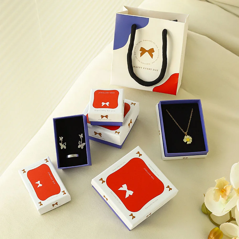 24pcs New Style Engagement Ring Jewelry Boxes with Words Design Album Paper Cards Decorative Crafts Baby Shower Wedding Birthday