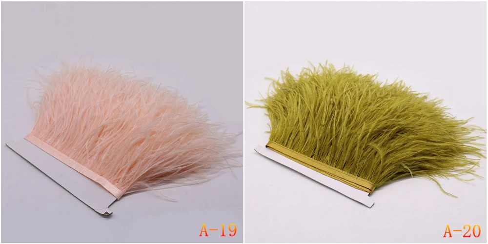 1 Meter 10-15CM Hochwertiges Farbiges Echtes Straußenfeder-Bordürenband für Rock/Kleid/Kostüm, Straußenfeder-Band, Borten, Nähen – Detail 10