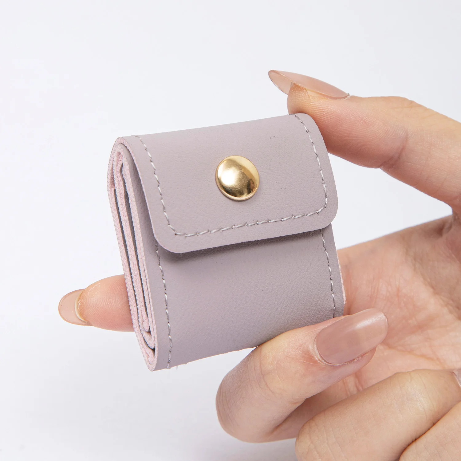 Compact PU Leather Travel Jewelry Organizer with Multi-Pocket Design