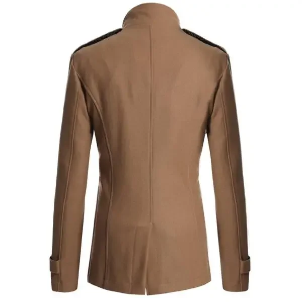 Mens Double Breasted Cotton Coat 2024 New Wool Blend Solid Color Casual Business Fashion Slim Trench Coat Jacket Mens Clothing