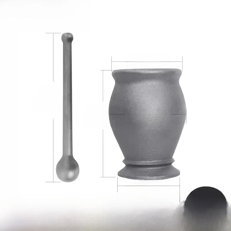 鋳鉄製の乳鉢と乳棒、スパイスや薬草の粉砕用、ニンニクや唐辛子を砕く