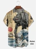 Japanese Style Ukiyoe Wave 3D Print Men Casual Hawaiian Shirts Summer Fashion Shirt For Man Street Button Short Sleeves Clothes 2