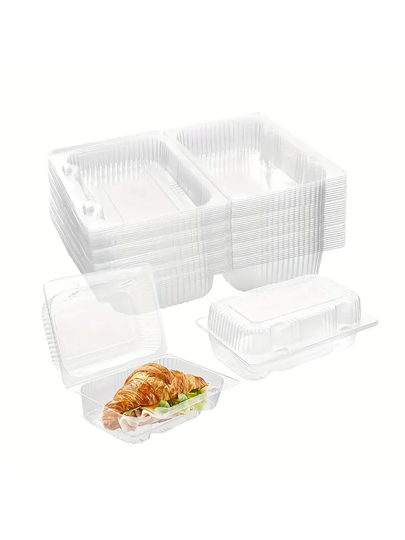 25pcs7.2 &times; 4.9inch (about 18.5 &times; 12.5cm Takeaway Enclosure Container Dessert Cake Cookie Salad Pasta Sandwich Food Packaging Box