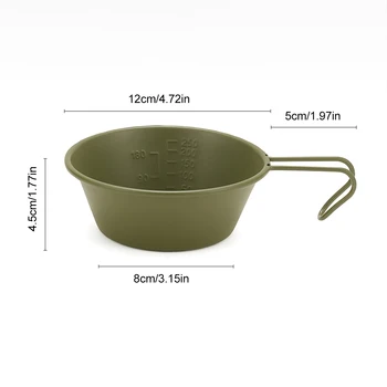 10-1pcs 300ML Sierra Cup With Handle Tableware Outdoor Camping Cookware Stainless Cooking Plates Bowl Travel Camping Supplies 6