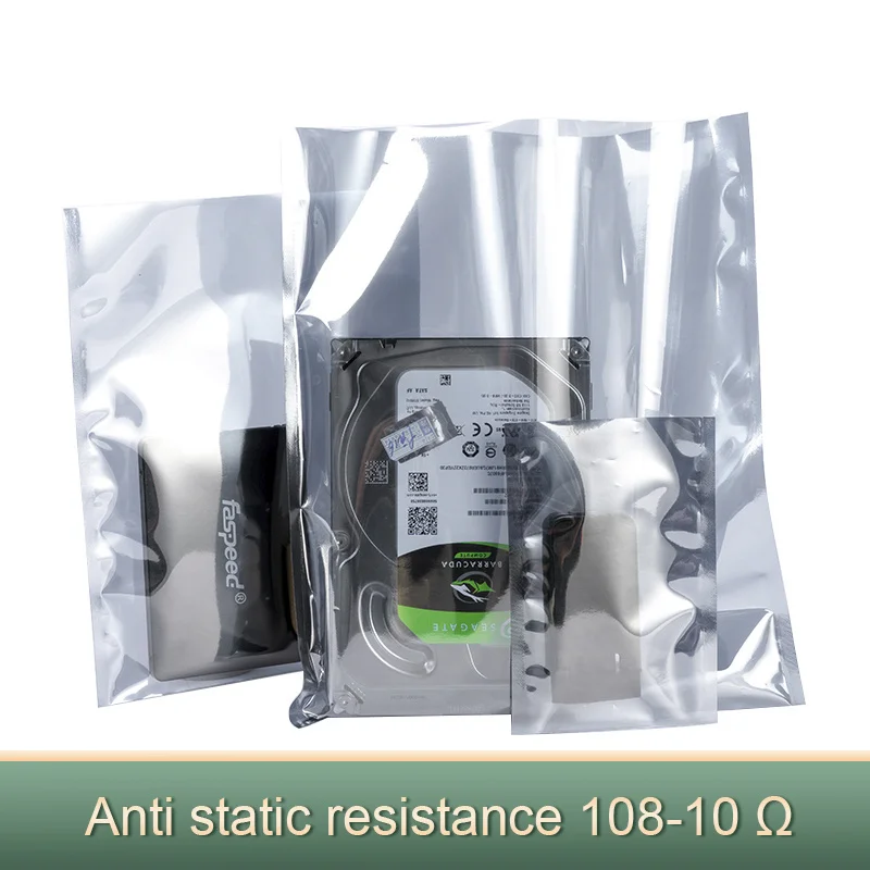 Anti Static Shielding Package for Storage Electronic Accessories ESD Bag with Transparent Top Open USB Pouches