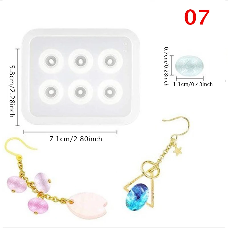 Funshowcase Necklace Pendant and Earrings Resin Silicone Molds with Hanging Holes Set 45 Pack