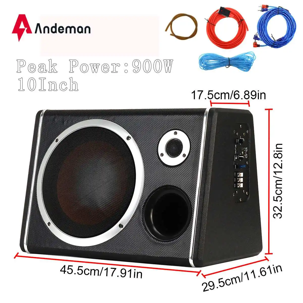 

10inch 900W Car Subwoofer HIFI Slim Under-Seat Bass Powered Car Speaker Subwoofer Power Amplifier Speaker Audio Processor