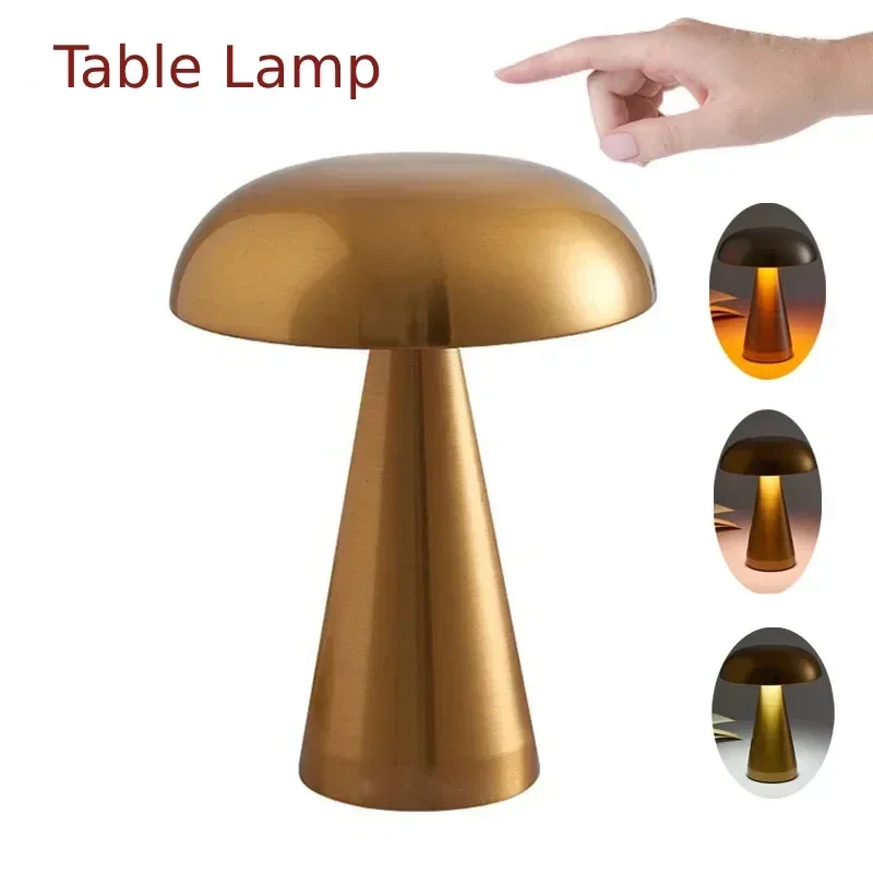 

Newest Lamp LED Table Lamps Touch 3-color Dimming Rechargeable Restaurant Bedside Decor Dimmable Bedroom Decoration Nightlights