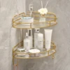 Double-Layer Bathroom Shelf Luxury Gold Shower Corner Shelf Acrylic Bathroom Organizer Shampoo Holder Bathroom Accessories 1