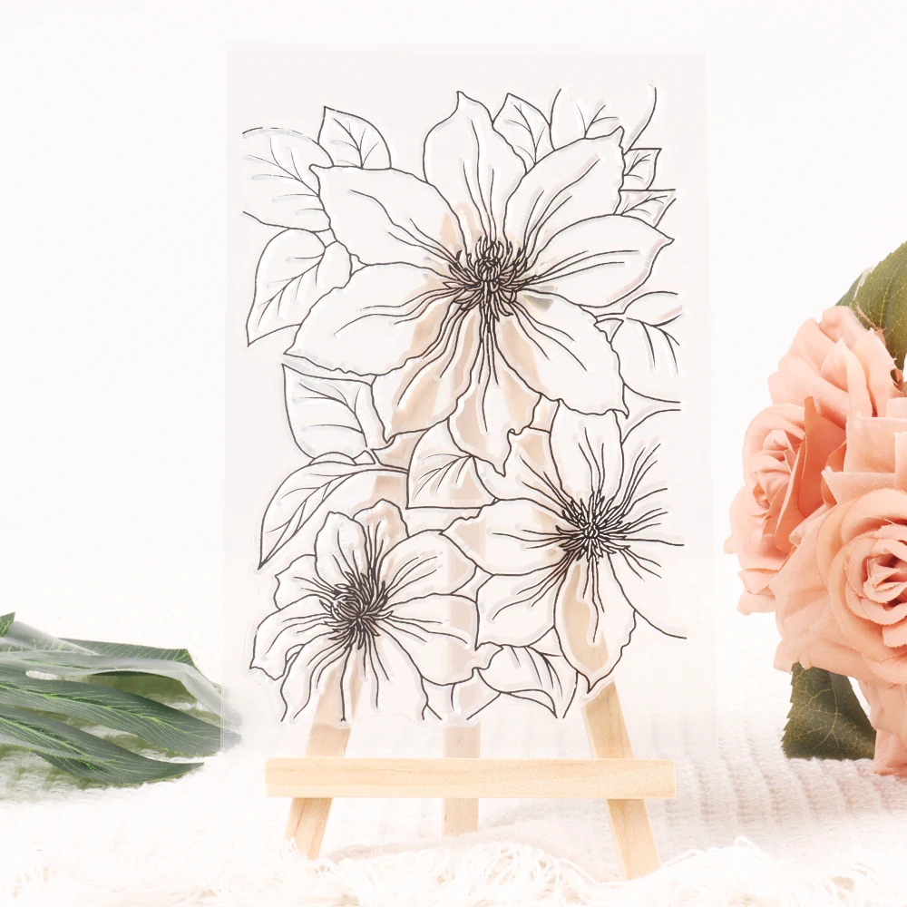 Vintage Flower Series Clear Silicone Stamps Journal Handbook Scrapbook Album Labels DIY Collage Aesthetic Craft Rubber Stamps clear stamps,clear rubber stamps
