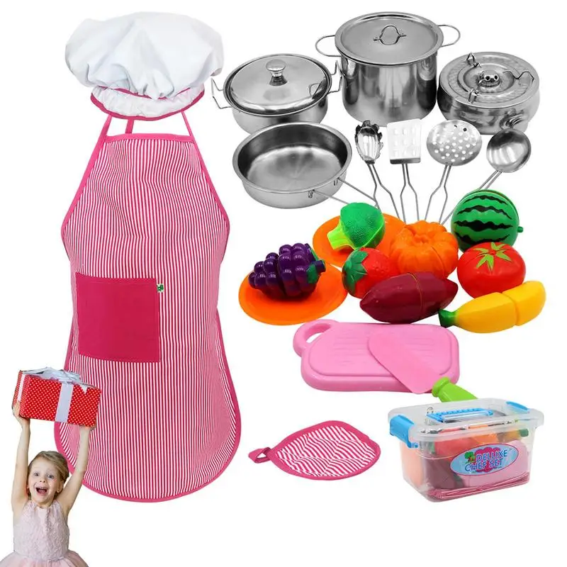 

Pretend Food Kitchen Accessories Cooking Toy Set With Pot Pan Food Pretend Play Cooking Sensory Toys For Small Kids Early