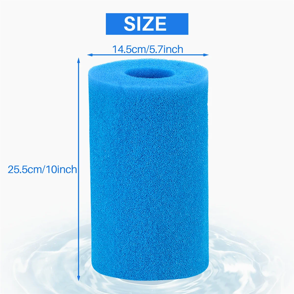 

Type B Washable Pool Sponge Filter, Reusable Swimming Cartridge Foam Filter for Compatible with In-Tex Type B (2 Pcs)