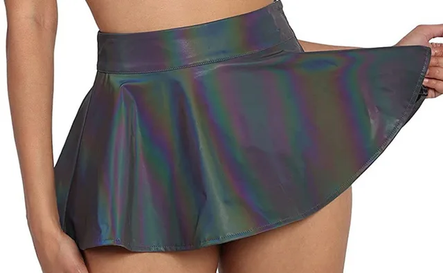 Holographic Reflective Mini Skirt 11