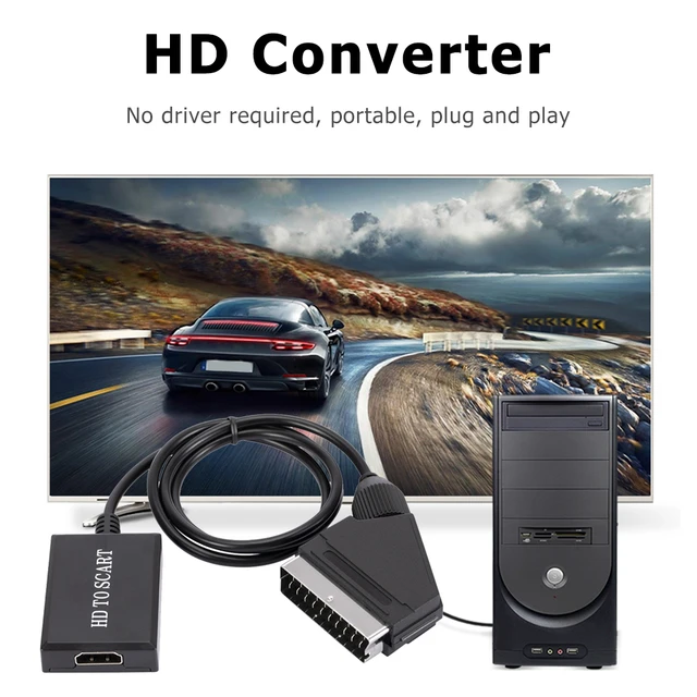 Convertisseur vidéo Péritel vers HDMI HD avec câble HDMI