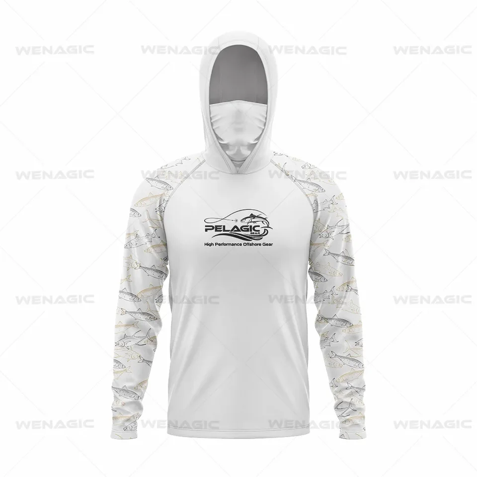 Vêtement De Pêche Homme UPF50+ : Chemise à Capuche Avec Masque Intégré, Manches Longues, Camouflage