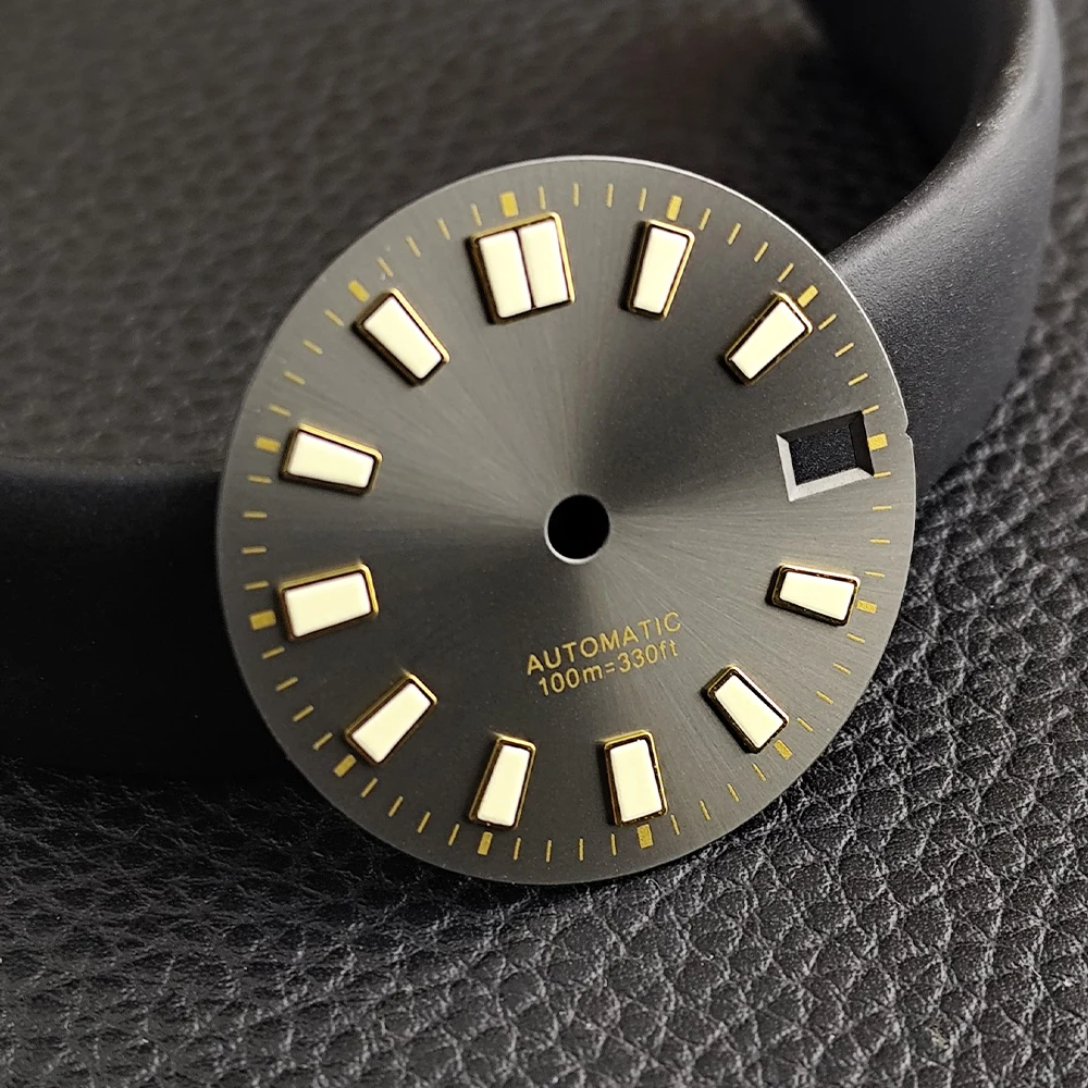 Green Luminous Watch Dial with NH35 Hands - Mechanical Watch Part