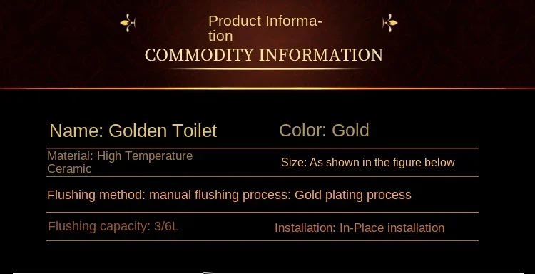 Description Picture 2 of itemY Toilet golden toilet flush water tank set with deodorant and rear drainage squatting pan