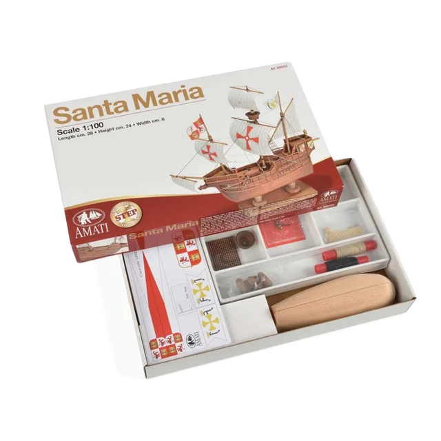 1/100 Santa Maria MAQUETTE BATEAU en bois assemblé à la main 4
