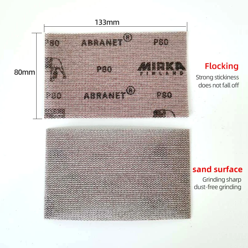 MIRKA 80/133mm 50PC 자동차 퍼티 연삭용 직사각형 그리드 사포, 다공..