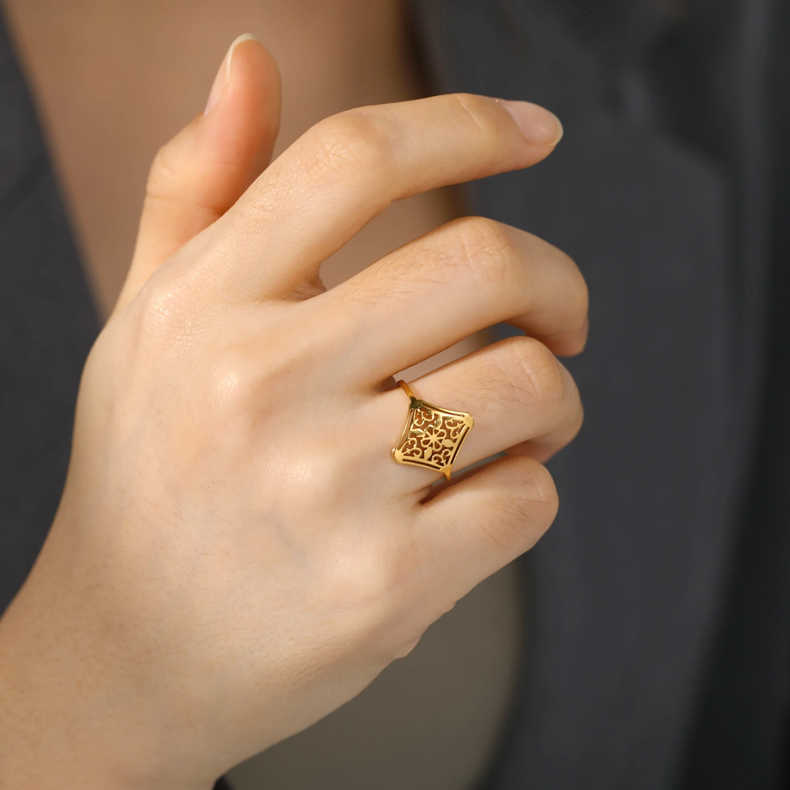 Skyrim Peridot With Gold Vermeil Ring - GEMX JEWELRY