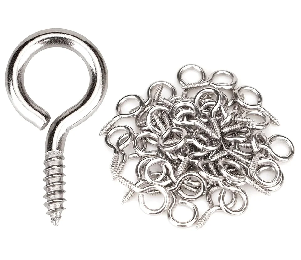 5–50 Stück 5 # -16 # Robuste Ösenhaken mit Schraube, vernickelter Stahl 1 # 2 # Kleine Ösenschraube für DIY-Schmuckhandwerk – Detail 1