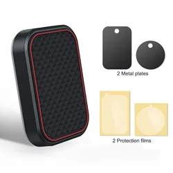 Sleek Universal Magnetic Car Dashboard Phone Mount with 6 Strong Magnets (Red)