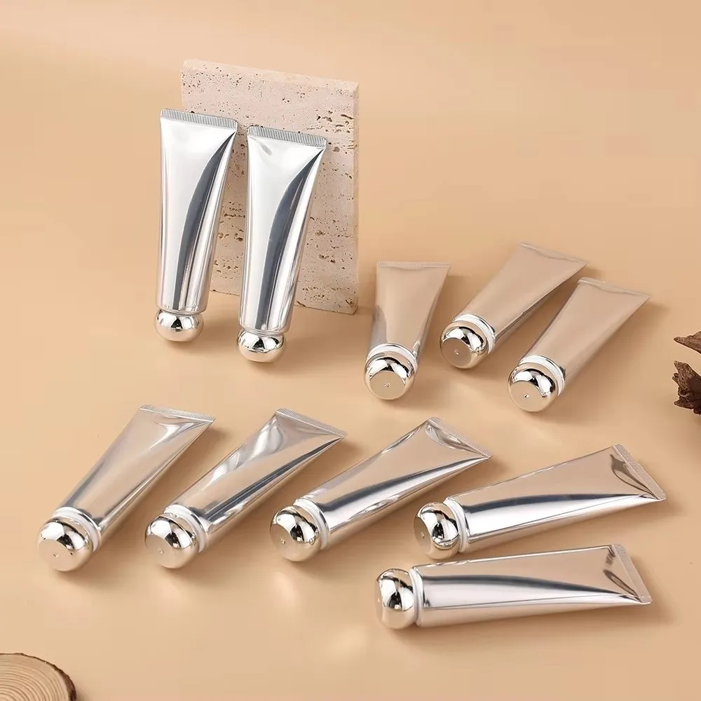 50ml Squeeze Tubes Refillable Empty Cosmetic Containers Plastic Gold Silver Squeezable Bottle