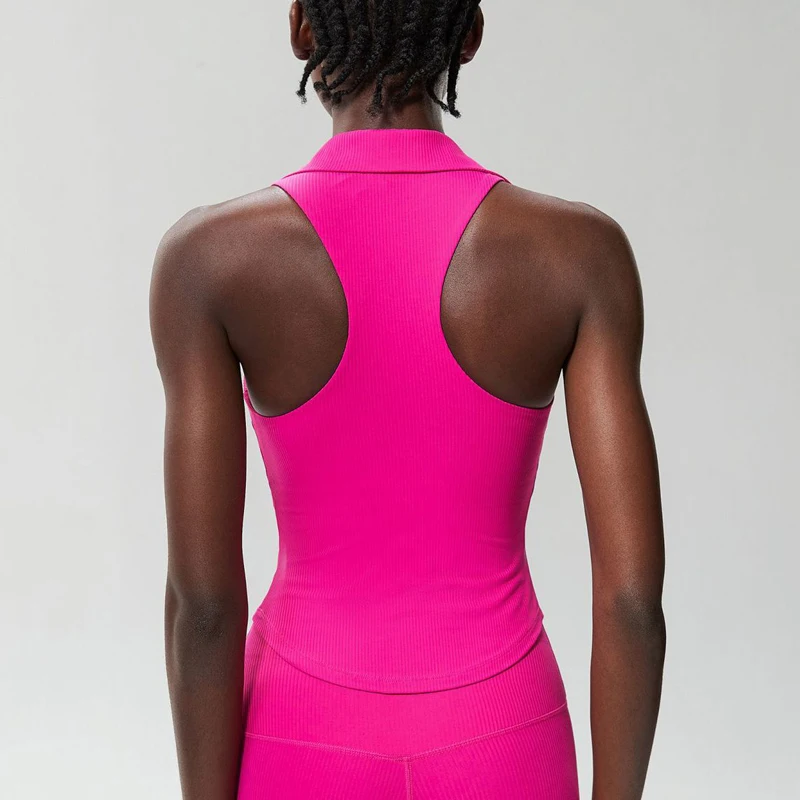 Sports T Shirt Sleeveless Women Summer Slim Fit V-Neckline Gym Running Breathable Quick Dry Yoga Workout Clothes