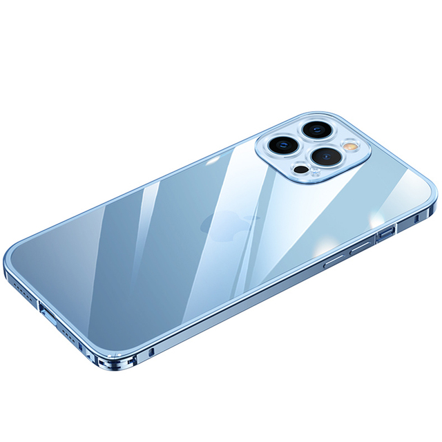 Metal Bumper Lens Protection Aluminum Frame Phone Case For iPhone 13 12 Pro Max 11 Pro Max 11 Clear Back Cover Housing