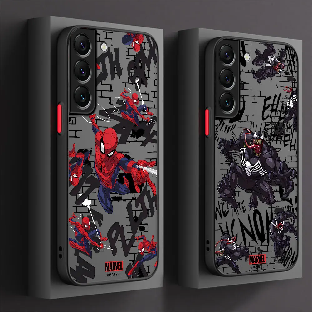 Custodia Per Samsung Galaxy S10 S21 Plus S22 5G S10 Lite S9 S23 Ultra S20 Fe Cover Hard Pc Antiurto Marvel Spiderman Venom