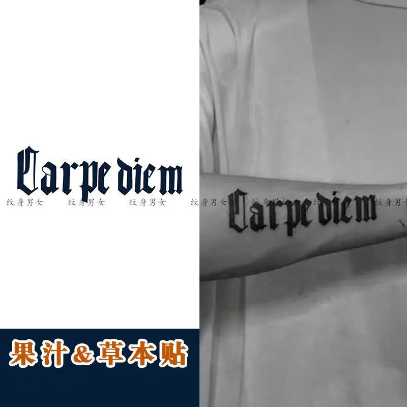 

English Alphabet Phrases Tattoo Sticker for Men Women Waterproof Temporary Tattoo Stickers Cool Y2k Fake Tattoo for Women