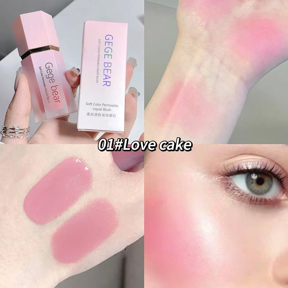 Gege Bear Liquid Blush Cream 6 Colors Smooth Velvet Matte Pink Blusher Natural Easy To Smudge liquid blush facial blusher blush cream cream blusher