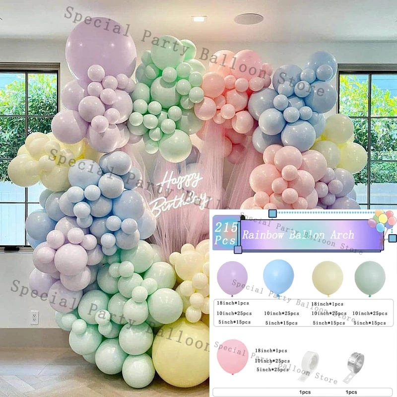 thumbnail image 1 of Kit de arco de guirnalda de globos morados, decoración de cumpleaños, globo de látex para bodas, fiestas, baby shower, cadena de globos, 1 of 5