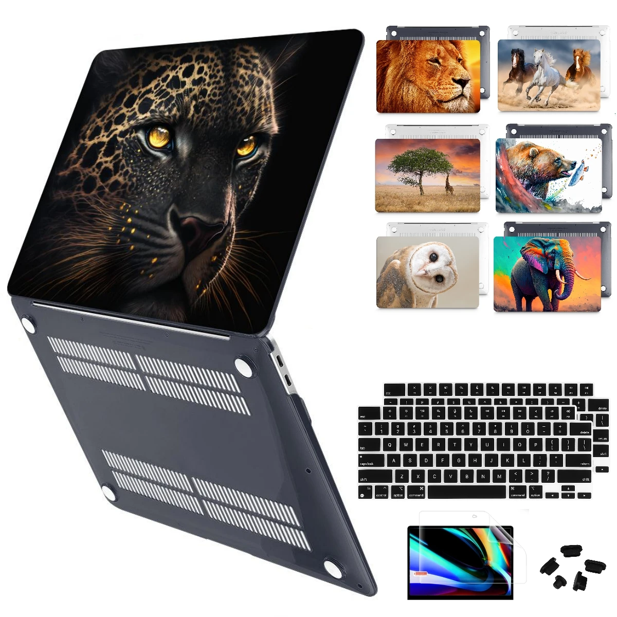 Capa Rígida de Impressão Pantera para Macbook Retina Case m2 Air Pro 13 A2681 A2338 A2337 m1 2023 14 15 16 Polegada A2780 A2485