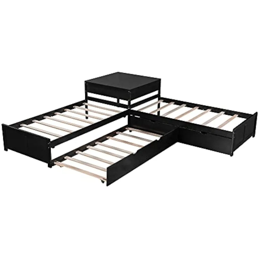 L-Shaped Twin Platform Bed 5