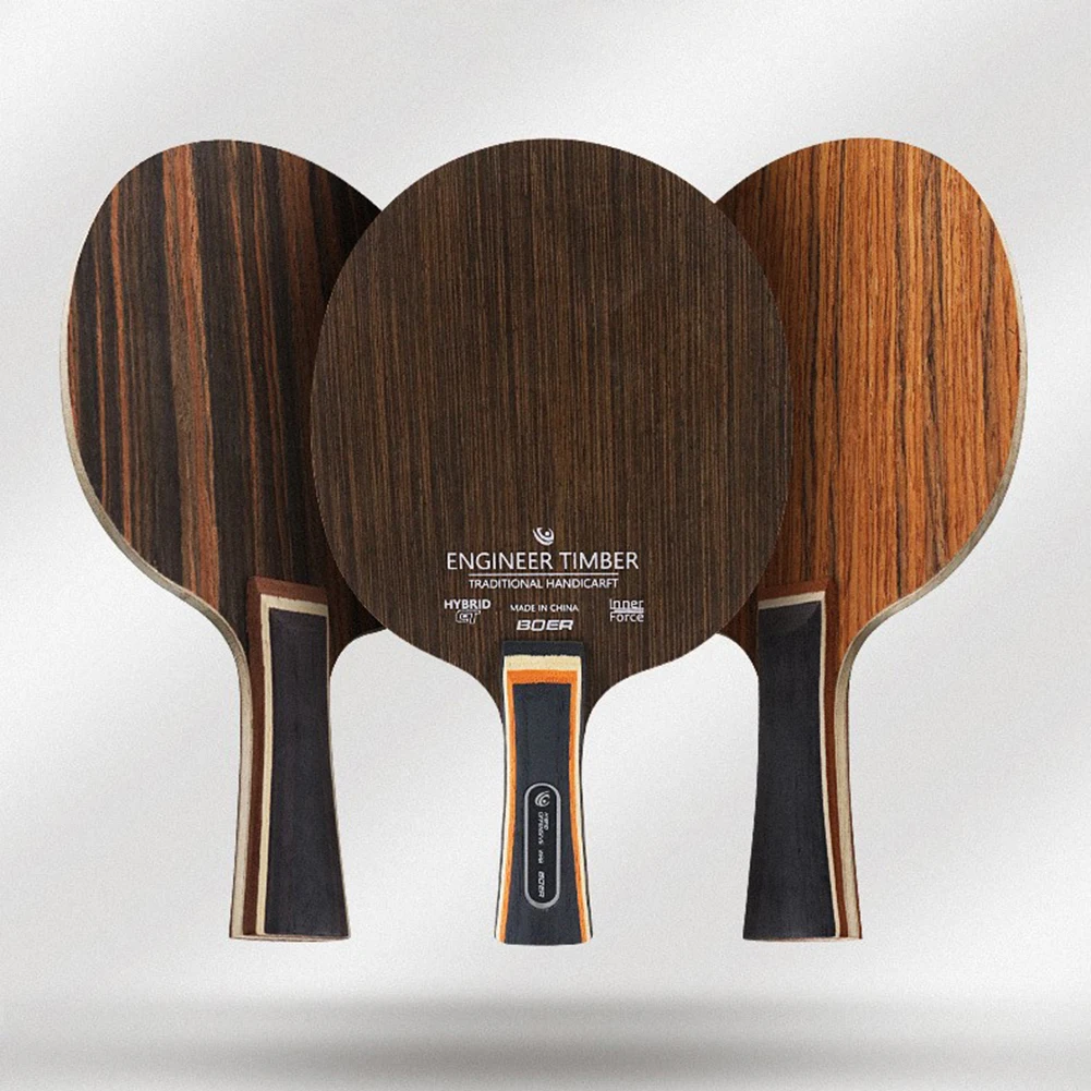 

2023new Table Tennis Racket 5 Layers Ping Pong Blade Paddle Ebony Wood Dalbergia Tennis Rackets Professional Long Handle Racket