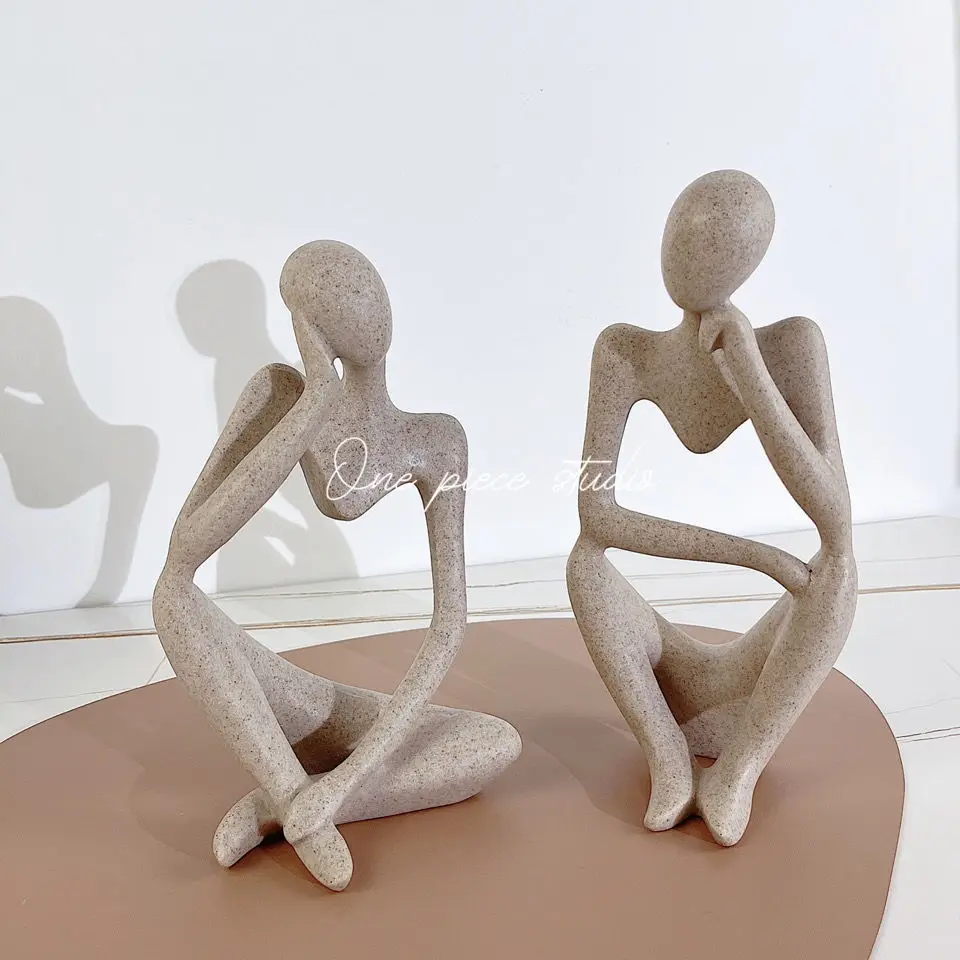 

Abstract Art Thinker Statue Decoration Modern Nordic Resin Figurine Office Home Desktop Decoration Handmade Crafts Sculpture