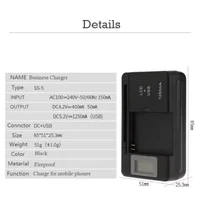 New Car Universal Mobile Battery Charger EU US Plug in LCD Indicator Screen USB Port for Mobile Phone Battery Charger 6