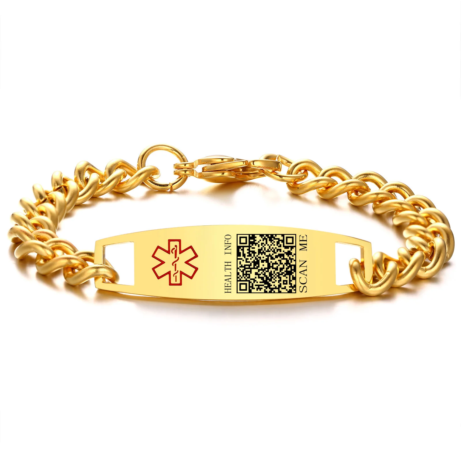 Braccialetto Medico Unisex - ID Acciaio Inossidabile Personalizzabile - Foto 2