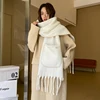 Luxury Cashmere Solid Colors Women Pocket Scarf Winter Shawl and Wrap Bandana Pashmina Tassel Female Foulard Thick Blanket 2024 1