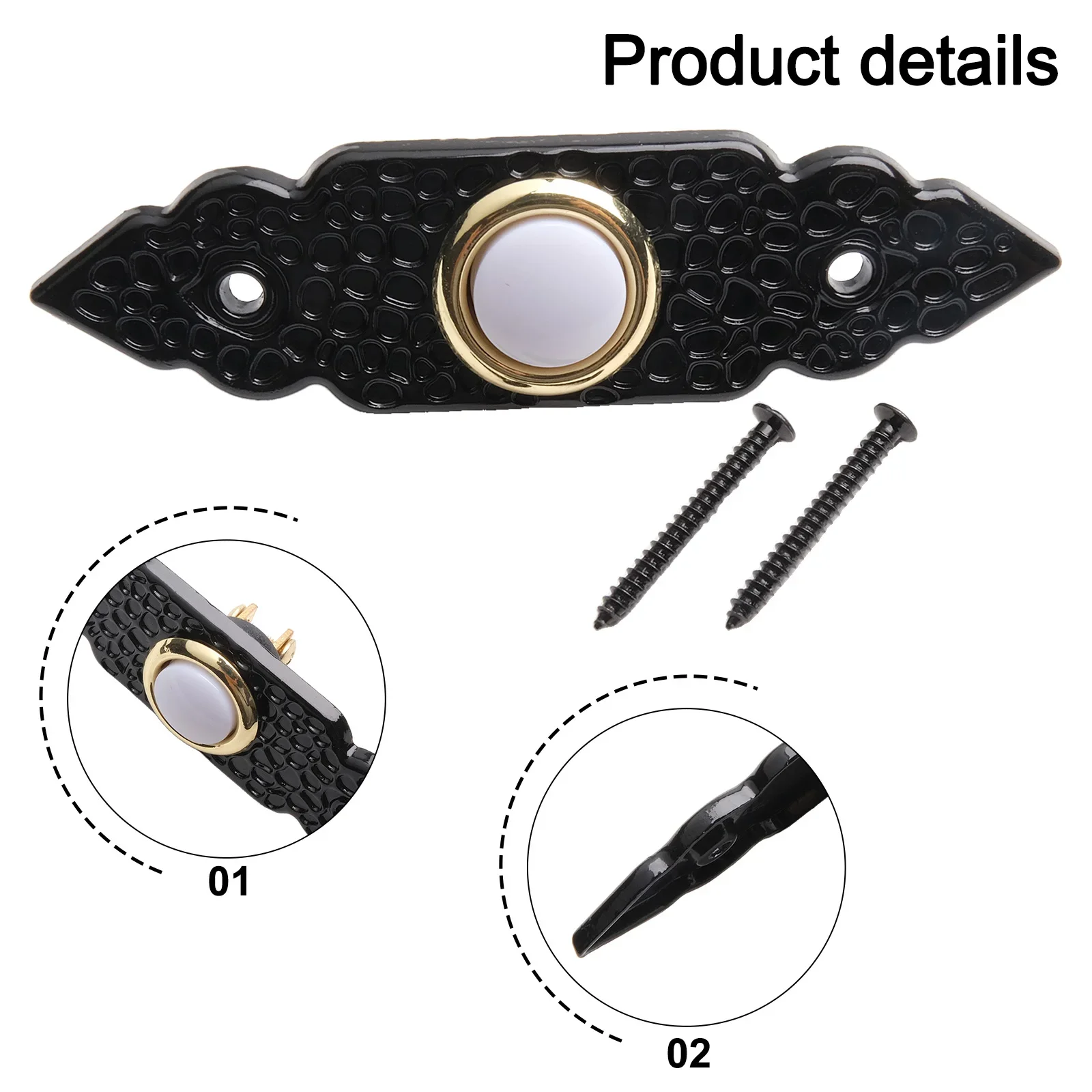 For Front Doors Door Bell Buttons LED Doorbell Button Low-Light Conditions Built-in LED Light Sleek And Stylish Design
