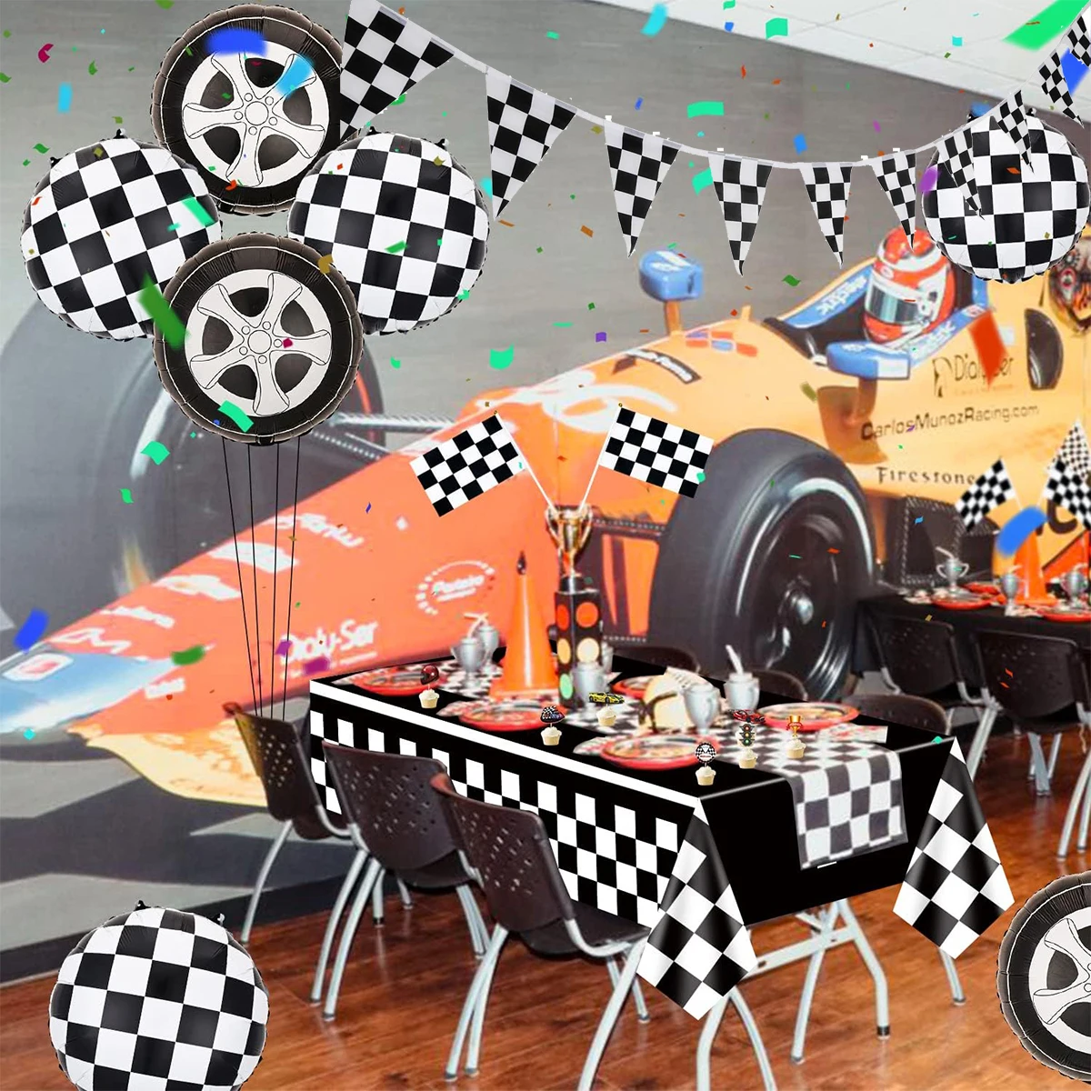 Motorrad-Thema Happy Birthday Banner Teller Tortendekoration Helm Motocross Ballon Dirt Bike Geburtstagsdekoration Partyzubehör – Detail 20
