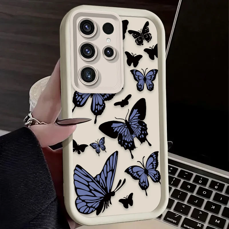 Blue Purple Butterfly Phone Case - Elegant Back Etui