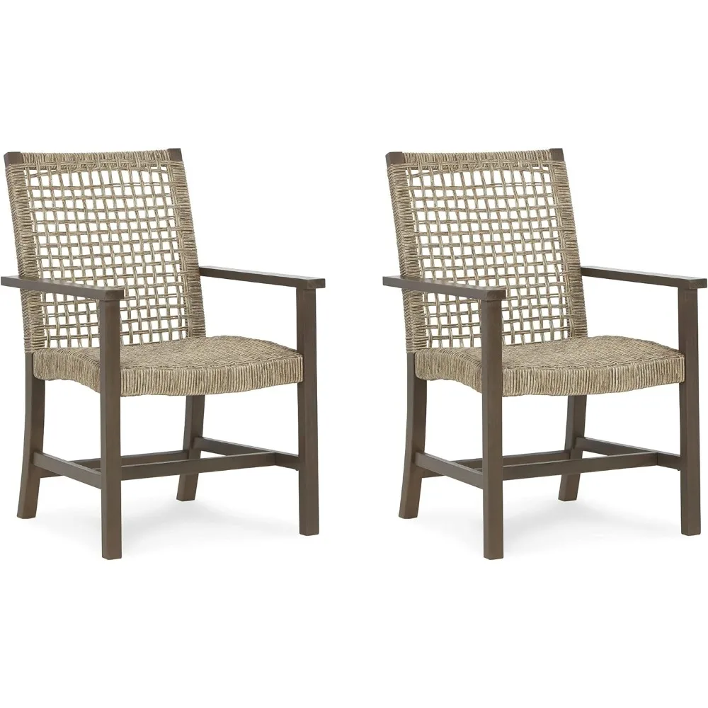 

Outdoor Germalia Eucalyptus Patio Arm Chair, 2 Count, Brown