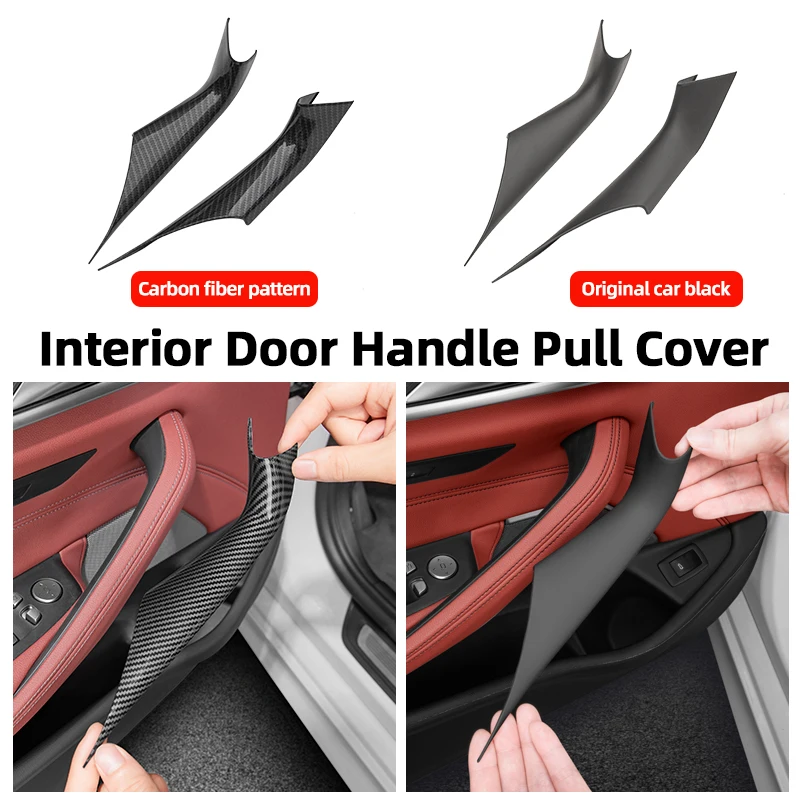 

Car Interior Carbon Fiber Texture Door Pannel Handles Cover for BMW X3 iX3 X4 G01 G02 5 Series G30 G38 Front Rear Left Right